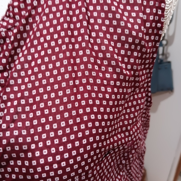 Gap , large , halter top , red and white polka dot button down blouse - Picture 3 of 4